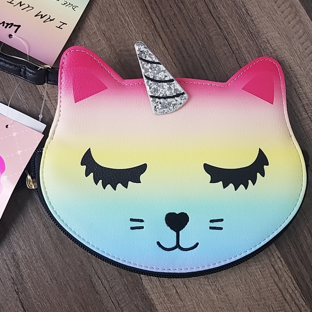 Luv Betsey CATICORN Ombre Rainbow Wristlet OOAK